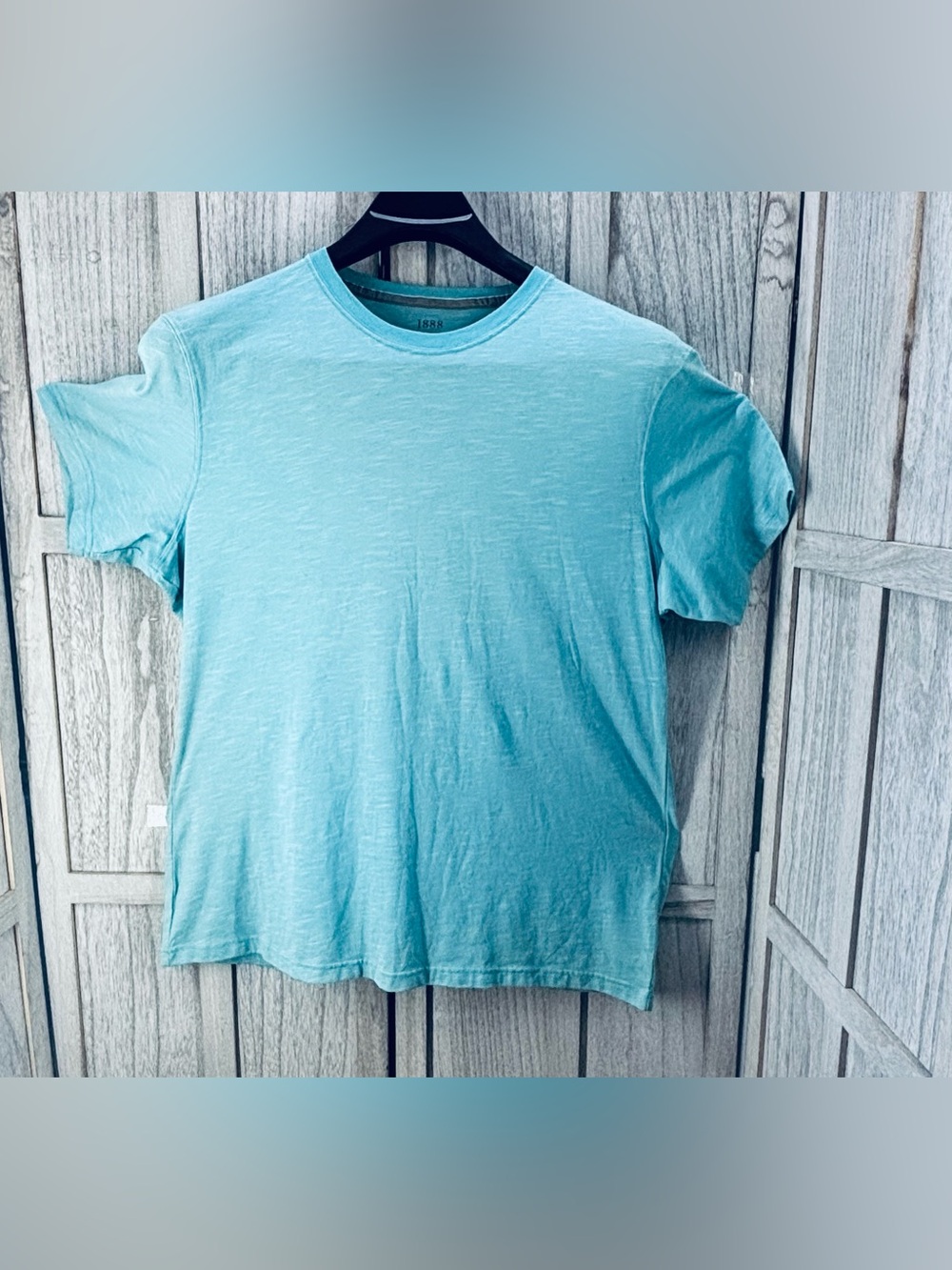 Saddlebred 1888 Men's Henley Tee Shirt Short Sleeves Tailored Fit Turquoise